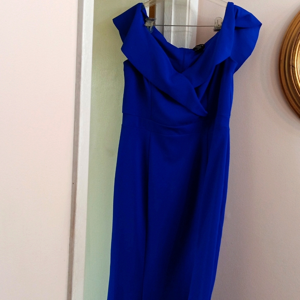 ALEXA B. Off Shoulder Blue Dress